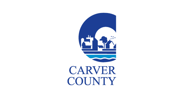 Carver County logo on blue