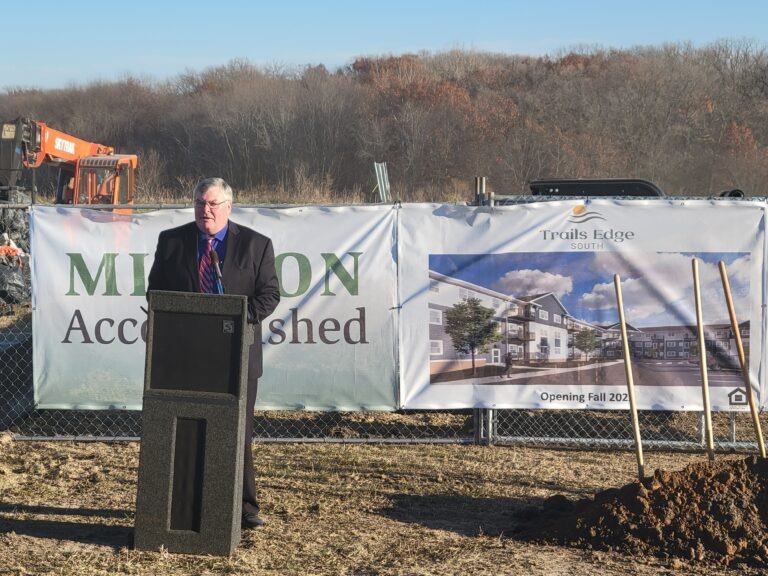 County Board Chair Tim Lynch at Trails Edge Groundbreaking