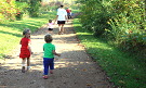 kids on park trail