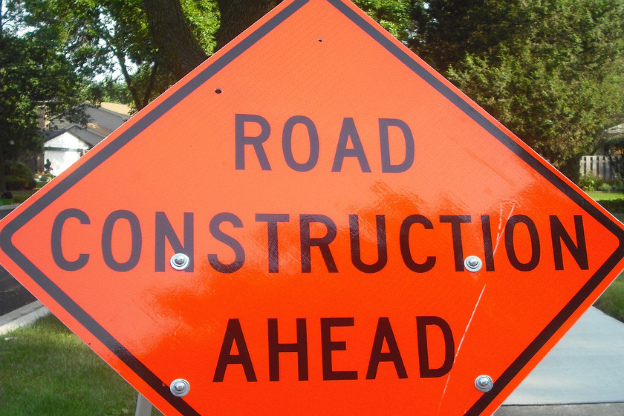 Road Construction Ahead sign