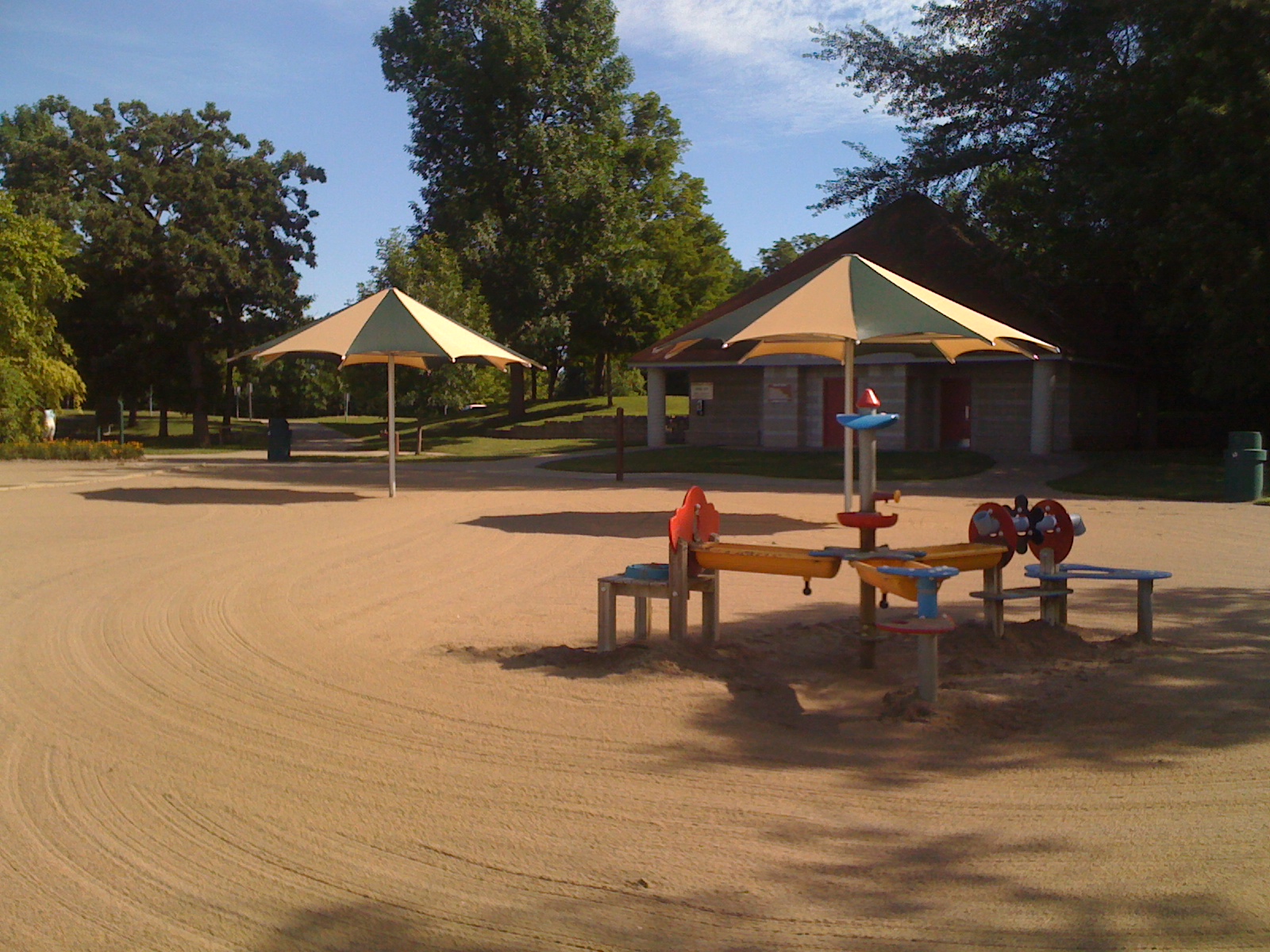 Umbrellas on Lake Waconia beach