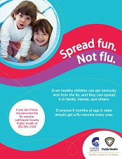 Spread fun. Not flu. Child Poster - 8.5w x 11h